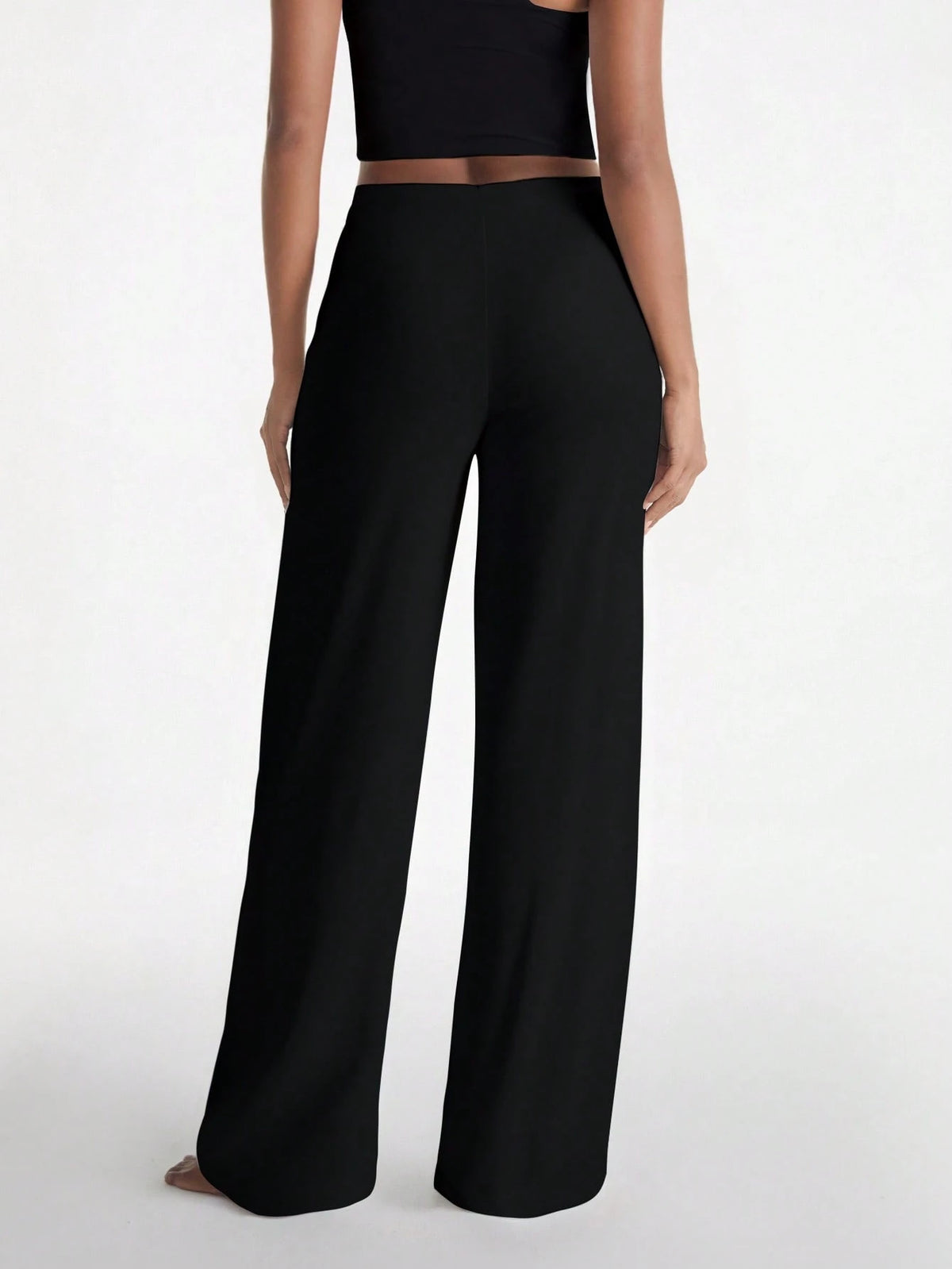 XLLAIS Women's High Waist Straight Leg Pants, Fashionable & Stretchy, Autumn/Winter Casual Black Spring, Office