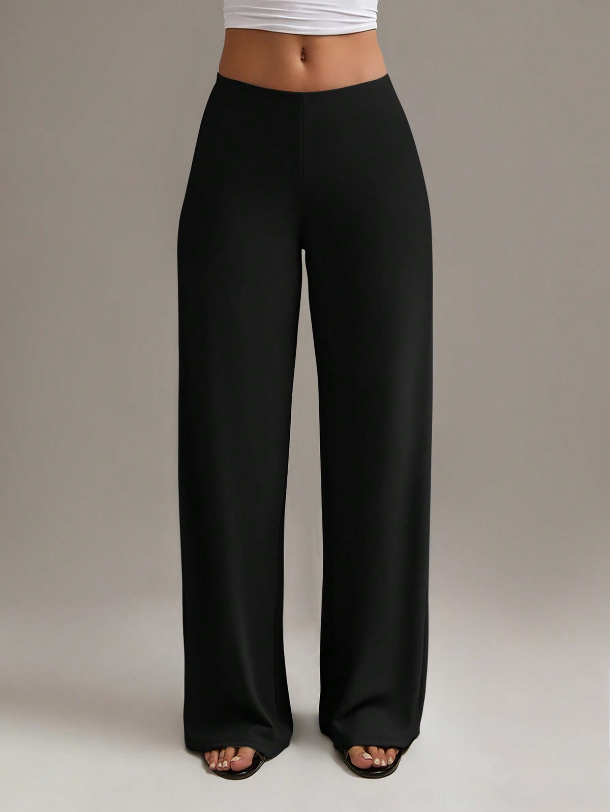 XLLAIS Women's High Waist Straight Leg Pants, Fashionable & Stretchy, Autumn/Winter Casual Black Spring, Office