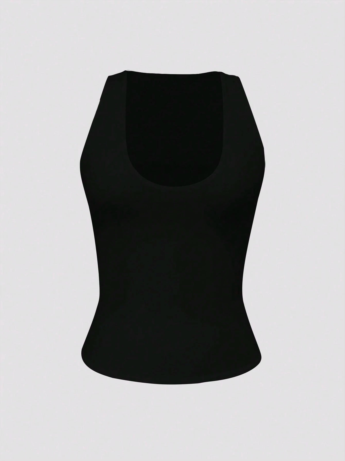 XLLAIS Women's Solid Color Casual Versatile Double Layer Yoga High Elastic Fabric Sexy U-Neck Sleeveless Black Tank Top Summer Back To School