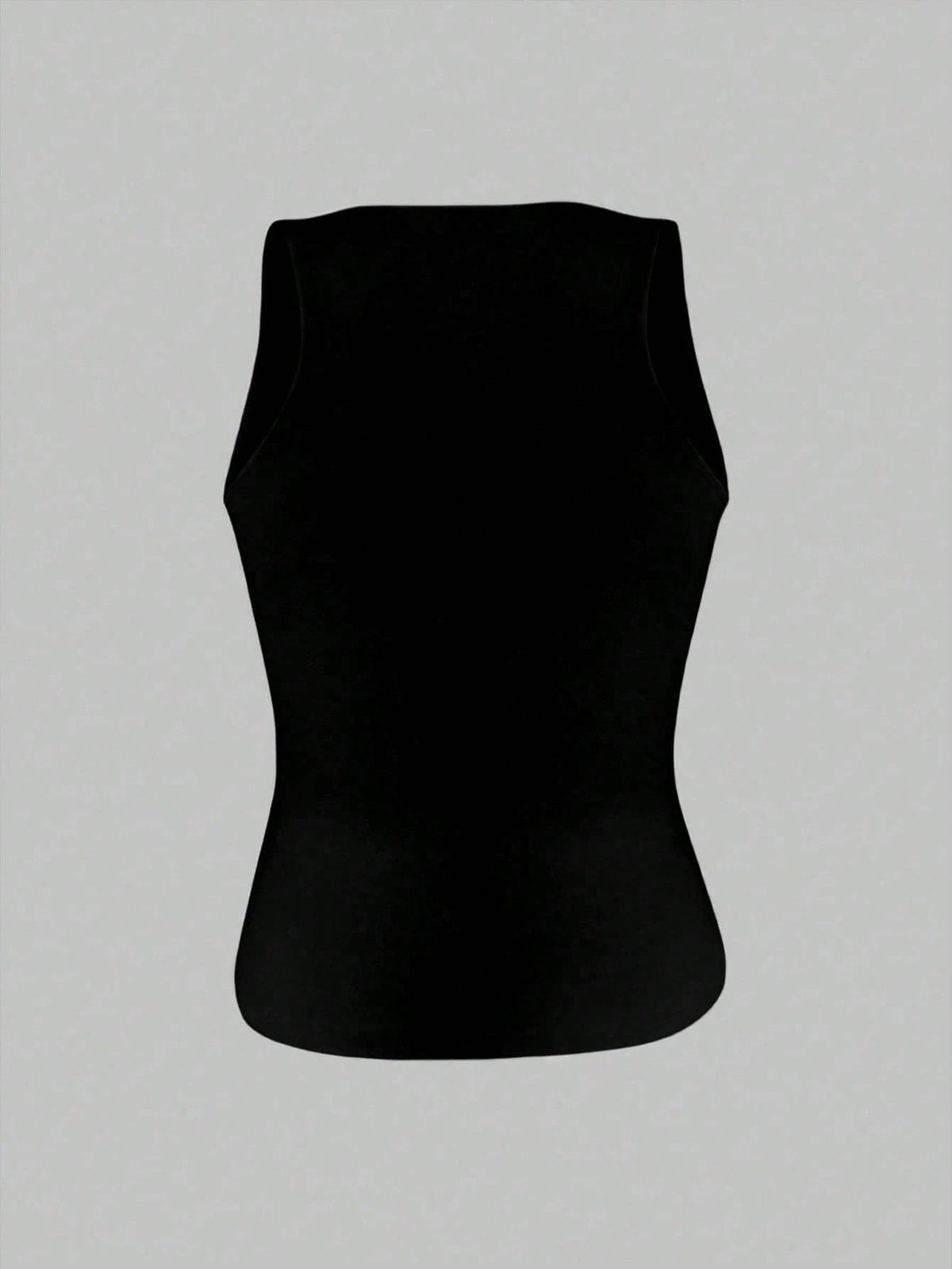 XLLAIS Women's Solid Color Casual Versatile Double Layer Yoga High Elastic Fabric Sexy U-Neck Sleeveless Black Tank Top Summer Back To School