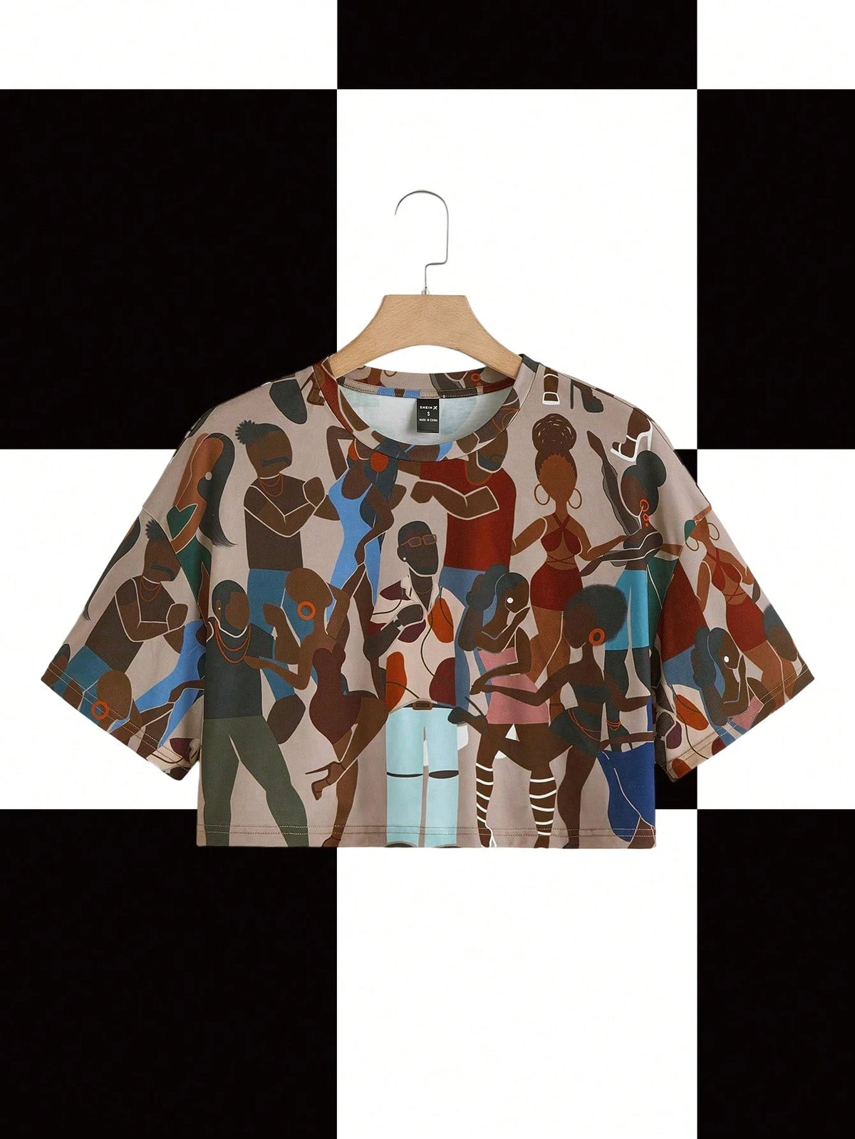 Y2Kool Sierra Siler Artist Retro Street Plus Figure Graphic Crop Tee, For Summer, Holiday, Vacation, Spring, Festival, Ibiza Fits Going Out Autumn Casual Stylish Collection New Year Spring Women Birth