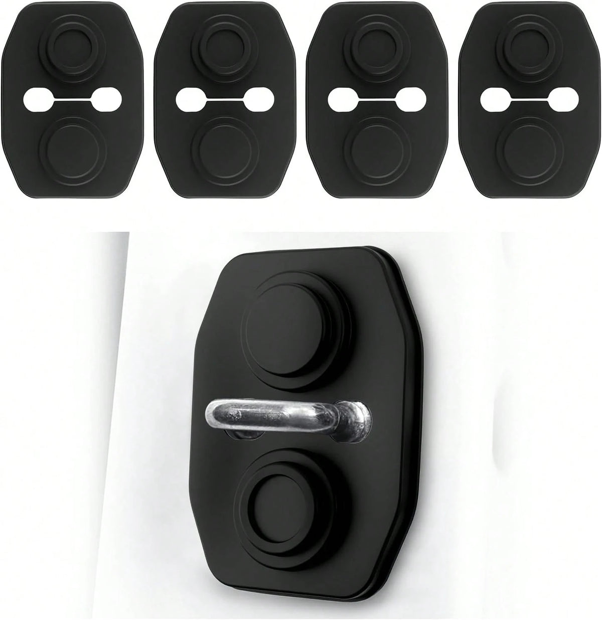 YGDMD 4PCS Universal Silicone Car Door Latch Covers,New Silicone Door Latch Protective Cover With 3 Layers Of Shock Absorption For Protection &Amp; Noise Reduction,Soft Car Doors Strike Protector