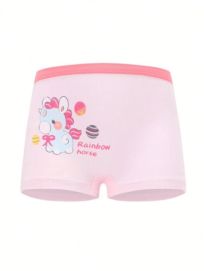 Young Girl 4pcs/Pack Soft, Comfortable And Cute Pattern Briefs