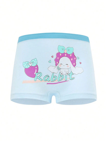 Young Girl 4pcs/Pack Soft, Comfortable And Cute Pattern Briefs