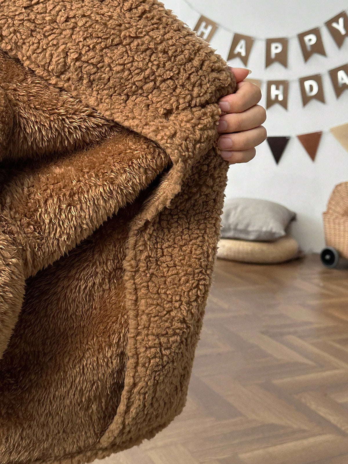 Young Girl Casual Versatile Turndown Collar Thermal Lined Thick Long Sleeve Cardigan Fall Winter