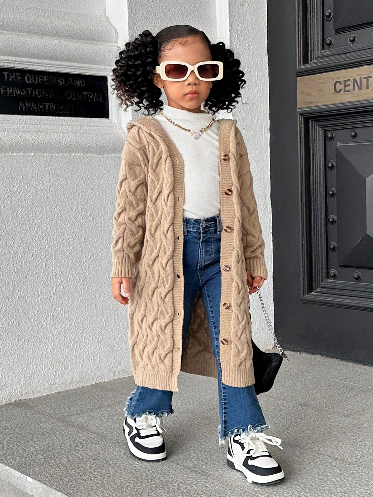 Young Girl Hooded Loose Casual Long Cardigan Sweater,In Fall/Winter