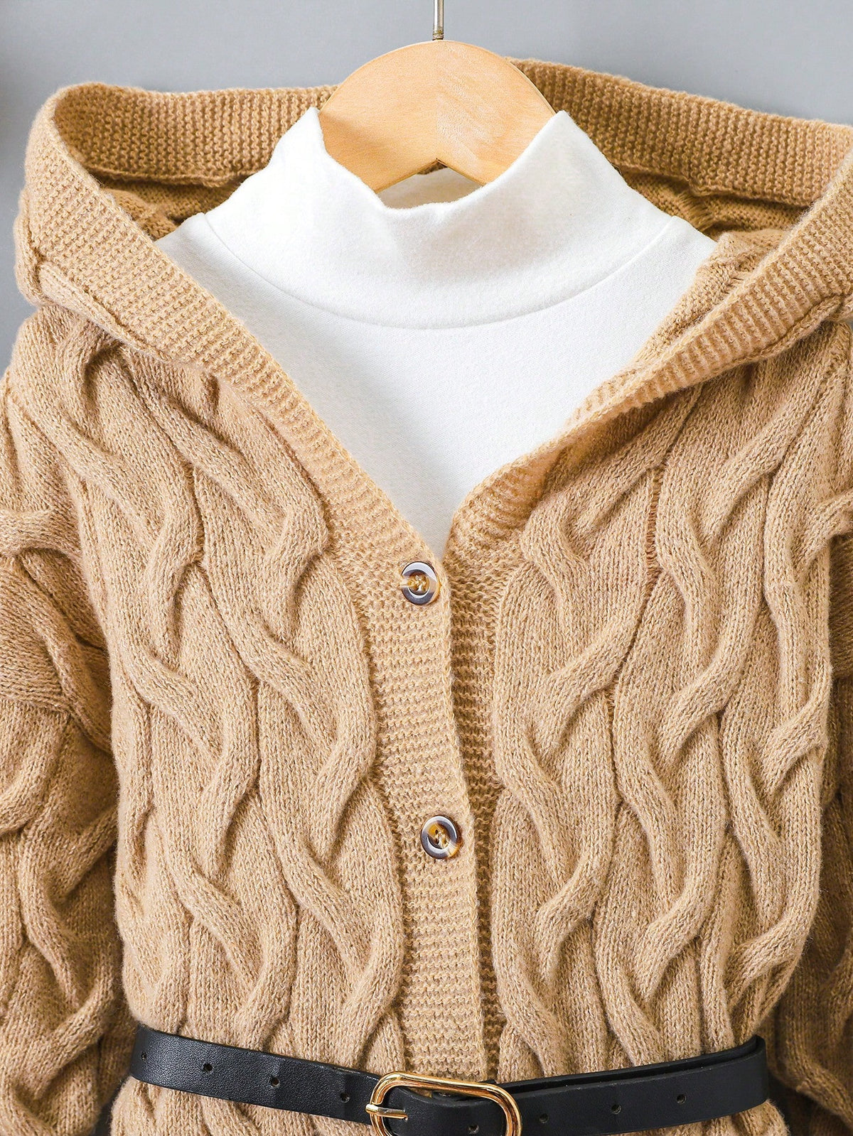 Young Girl Hooded Loose Casual Long Cardigan Sweater,In Fall/Winter