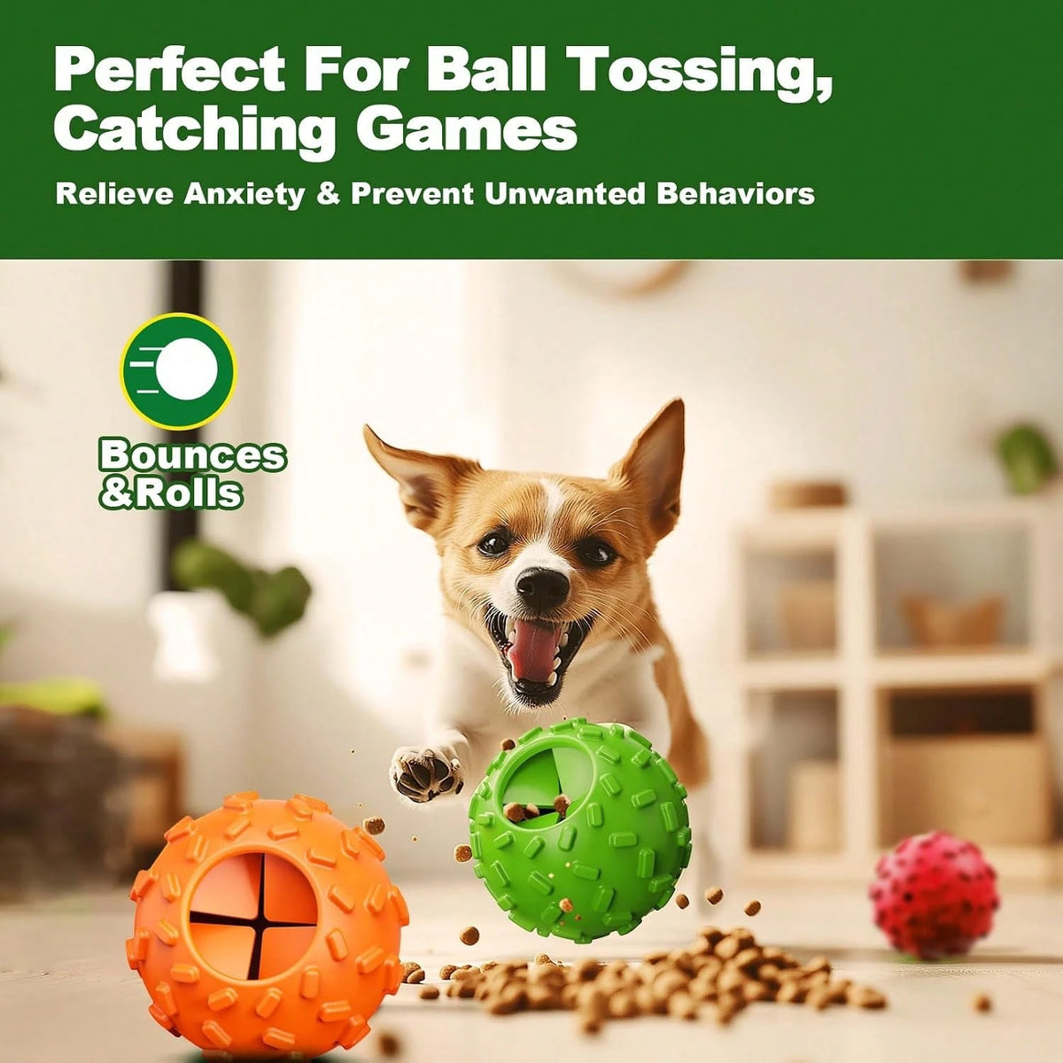 ZHIERDE Treat Dispensing Dog Toys- Interactive Cognitive Dog Treat Toy,Puzzle Ball For Puppies &Amp; Small Dogs,Promotes Slow Eating, Reduces