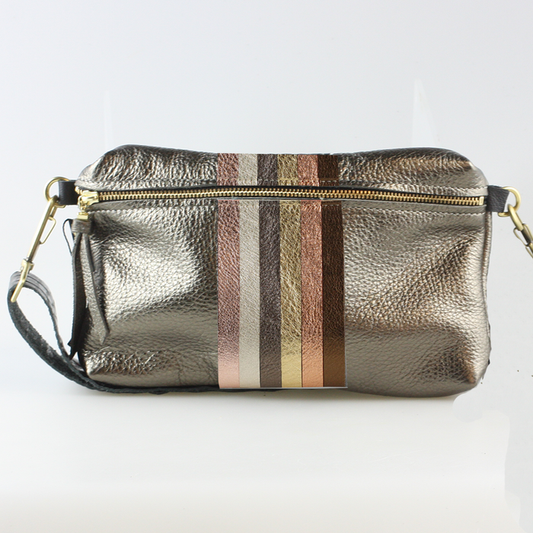 Zina Kao - The Breckenridge Hipbag - Pewter w/ Neutral Stripes