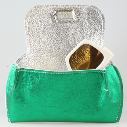 Zina Kao - The Marla Sunglass Case: Metallic Leather