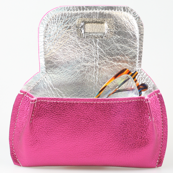 Zina Kao - The Marla Sunglass Case: Metallic Leather