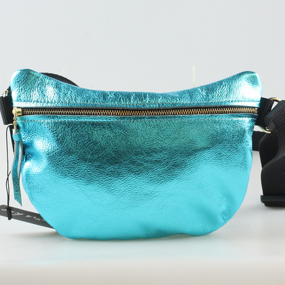 Zina Kao - The Metallic Ruston Hipbag - Aqua w/ Matching Strap